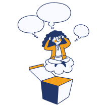 Ilustración de una chica pensando